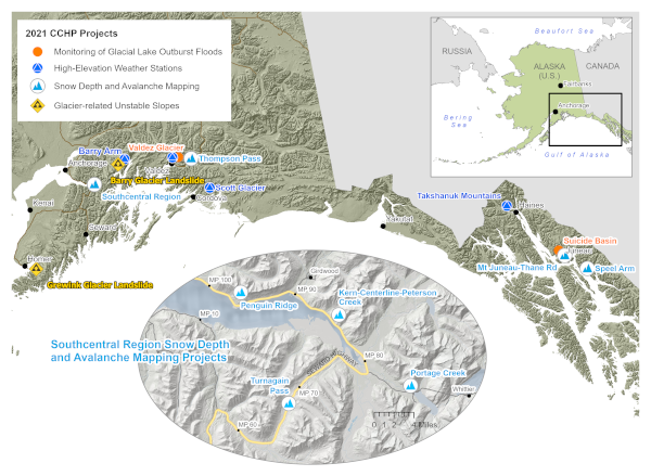 Climate and Cryosphere current projects map