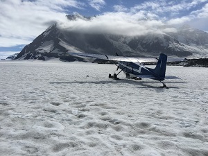 Airplane at Lamplugh Glacier