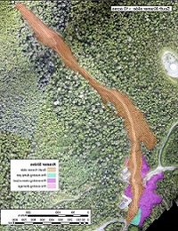 Map of debris flow extent
