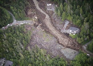 Kramer landslide in Sitka