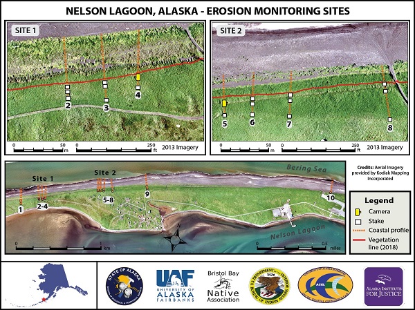 Coastal erosion monitoring sites